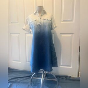 Given Kate Denim Ombré Dress  Women's Size M, Blue. NWOT